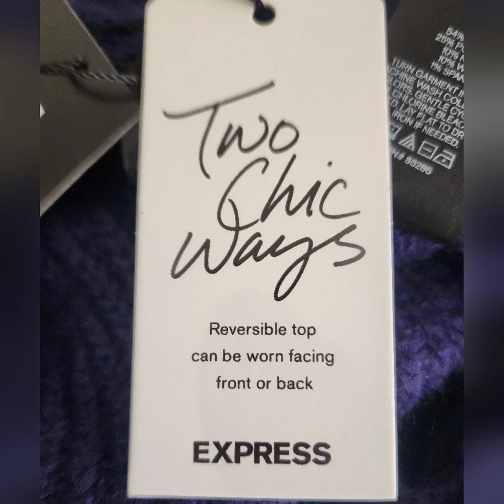 NWT EXPRESS Embellished Twist Sweater - Picture 5 of 8